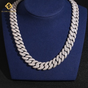 สินค้าใหม่ห่วงโซ่16มม. VVS Moissanite แนวคิวบาสร้อยเงินสเตอลิง925ห่วงโซ่ฮิปฮอปเพชร - Product Image 3