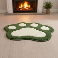 Tapis de porte moderne 3D rose pour enfants, motif animalier, tufté, technique jacquard, en peluche de latex absorbant et antidérapant, en PET