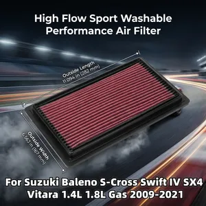 Filtre à air sport haute performance lavable 16546AA050 pour <span class=keywords><strong>Suzuki</strong></span> Baleno S-<span class=keywords><strong>Cross</strong></span> Swift IV <span class=keywords><strong>SX4</strong></span> Vitara 1.4L 1.8L Essence 2009-2021 - Product Image 1
