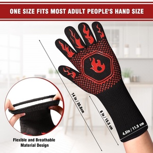 Black Dotted Style <b>Oven</b> Mitt Slip-Resistant and Heat Resistant Silicone BBQ Cooking <b>Gloves</b> Safety <b>Gloves</b> - Product Image 3