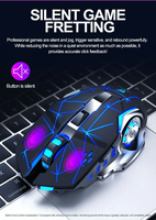 T-wolf Q13B Mouse Nirkabel Dual Mode BT Isi Ulang Ergonomis Optik Senyap dengan Lampu Berpendar untuk Gaming