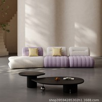 Ensemble de canapés en tissu de style italien pour salon, maison d'hôtes et appartement, design Sabi Wabi, minimaliste