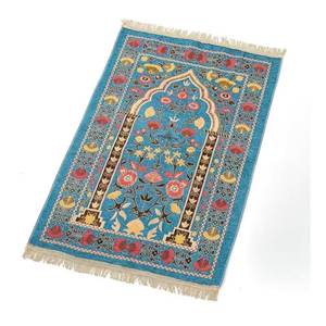 Luxurious Chenille Fabric Cushion-Style Novel Floral Pattern Prayer Rug 3D Printed Muslim Festival Gift Portable and <b>Foldable</b> - Product Image 1