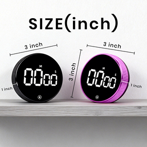 Minuteur de cuisine magnétique, chronomètre de cuisson, de douche et d'étude, compteur LED, alarme, rappel, compte à rebours électronique manuel, minuteur numérique rond - Product Image 5