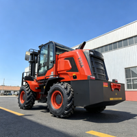 Chariot élévateur diesel SHANNENG 3 tonnes 4x4 tout-terrain robuste avec moteur Yuchai Stage V, cabine de luxe pour chantier de construction