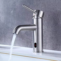 Robinet de lavabo à économie d'eau avec mode de réglage automatique et manuel, robinet de salle de bain extractible, robinet sans contact, robinet central