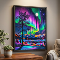 Peinture Diamant Acrylique Moderne Paysages Aurores Boréales Rêveuses pour Adultes Kit d'Art en Strass Décoration Murale