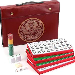 Boîte de rangement portable en cuir PU pour Mahjong transfrontalier, avec couvercle rabattable rouge, sac de rangement monobloc pour Mahjong, haut de gamme, rétro, pour la maison - Product Image 2