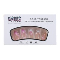 24 Pièces Autocollants pour Ongles Prêts à Poser, Motif Lèvres, Style Français, Tendance 'Hot Girl', pour le Commerce International, My Seven Days BZ1771