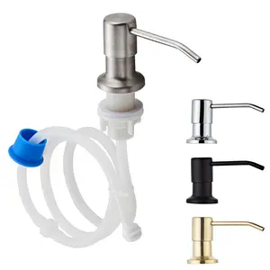 High Grade Stainless Steel Head with Extension Tube Kitchen sink Hand Press Soap Dispenser for Liquid Cleaner