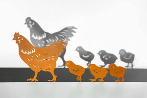 Rusty Metal Rooster Silhouette Stake Outdoor Garden Ornament Decor para Lawn Patio - Product Image 4