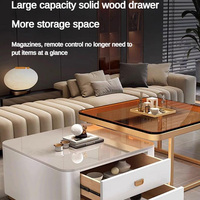 Nouveau style de meubles de maison Table basse carrée multifonctionnelle à bas prix pour thé ou café Table basse moderne en verre blanc