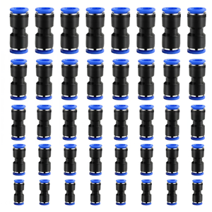 40 Connettori Diritti Neri a Innesto Rapido 1/2 3/8 5/16 1/4 5/32 per Componenti Pneumatici - Product Image 2