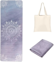 Tapis de yoga en caoutchouc antidérapant en daim 1,5-5 mm 183 cm résistant à l'eau, design rectangulaire pour le yoga et les exercices au sol de Pilates