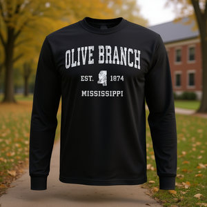 T-shirt a maniche lunghe sportiva vintage Olive Branch Mississippi - Product Image 3