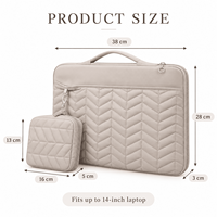 Ensemble de sacs pour ordinateur portable matelassés personnalisés, étui de transport rembourré pour ordinateur, ensemble de sacs pour ordinateur portable avec pochette d'accessoires assortie