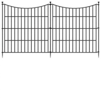 Clôture en métal noir décorative d'extérieur, installation facile sans creuser, pour jardin, enclos pour chiens, clôture temporaire, barrière pour animaux