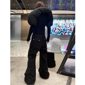 <span class=keywords><strong>Pantaloni</strong></span> da uomo <span class=keywords><strong>con</strong></span> logo ricamato, rivetti in metallo, vita elastica <span class=keywords><strong>con</strong></span> coulisse, gamba larga, stile streetwear casual. - Product Image 4