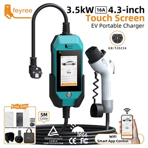 Chargeur EV Feyree GBT pour BYD 3,5 kW monophasé AC, courant réglable 16A, chargeur EV portable avec mises à niveau du micrologiciel OTA - Product Image 1
