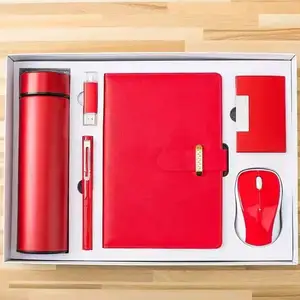 Set hadiah pena dan gantungan kunci, dompet dan Sabuk Pria Notebook dengan gantungan kunci, dompet dan kotak hadiah