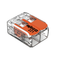 Wagos 221-2401 퀵 와이어 커넥터 60개 인라인 스플라이싱 커넥터 ABS 투명 4mm 2도체 화이트 구리 전원 32A