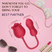 Juguete Sexual con Vibración y Estimulación Anal para Mujer, Dildo de Doble Cabeza con Movimiento de Empuje y Lamido Oral, Masturbador Telescópico Femenino