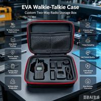 Étui rigide EVA personnalisé pour talkie-walkie portable, protection pour interphone, écouteurs, radio
