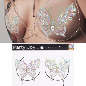 Cache-tétons adhésifs papillon scintillants et brillants, cache-tétons sexy, accessoire de danse pour femmes - Product Image 4