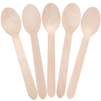 Cuillères en bois jetables robustes, écologiques et biodégradables pour la restauration, les buffets, les mariages, les événements, les plateaux de fête