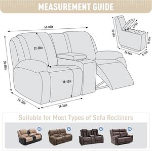 <span class=keywords><strong>Canapé</strong></span> inclinable à deux places en tissu jacquard doux, avec console centrale, housse de <span class=keywords><strong>canapé</strong></span> inclinable - Product Image 4