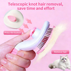 Cepillo y Peine Autolimpiante Hengtuo para Baño y Aseo de Gatos, Fácil de Usar, Diseño Simple de Plástico, Removedor de Pelo para Perros y Gatos - Product Image 4