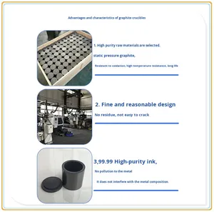 Creuset en graphite de haute pureté, fin et haut, pour la fusion et l'analyse des métaux précieux, résistant aux hautes températures et à la corrosion - Product Image 4