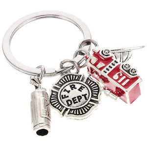 Porte-clés en métal personnalisé avec logo pour homme, alliage de zinc délicat, breloque de voiture, porte-clés <span class=keywords><strong>camion</strong></span> de pompiers, pendentif tendance, cadeau premium - Product Image 2