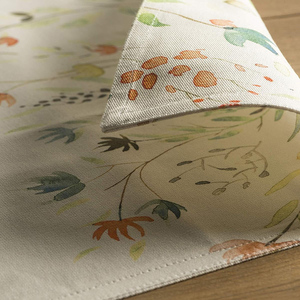Handmade Cotton Linen Placemats Round Printed Table Accents with Plaid Style Waterproof Lace Fabric for <strong>Weddings</strong> - Product Image 5