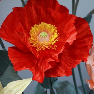 Large Standing Red Poppy Giant Paper <b>Flower</b> Lifelike Floral Prop For Party Photo Booth <b>Display</b> - Product Image 1