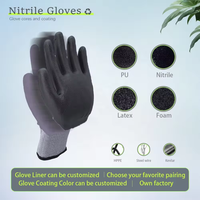 Gants de sécurité antidérapants en nylon et élasthanne gris 15G avec revêtement en nitrile micro-finition noir, gants de travail en nitrile mousse – Offre Spéciale