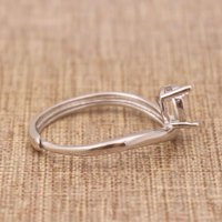 Halbfertiger 6*8mm Sterling Silber Ring mit Birnenform, leerer Rohling mit Krappenfassung, S925 Basis ohne Mittelstein für DIY-Einlage
