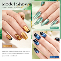 Deroi Spring Tones Cat Eye Nail Gel Magnetic UV Nail Gel Private Label Wholesale HEMA Free TPO Free Green Cat Eye Gel Polish Set