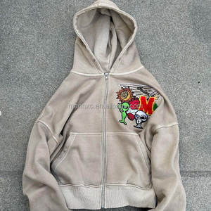 <strong>Purple</strong> Slim Fit Sun Faded Full Zip up Streetwear Hoddie Custom Manufacturer Heavyweight 3d Embroidery Patches Heavy <strong>Hoodie</strong> <strong>Men</strong> - Product Image 5