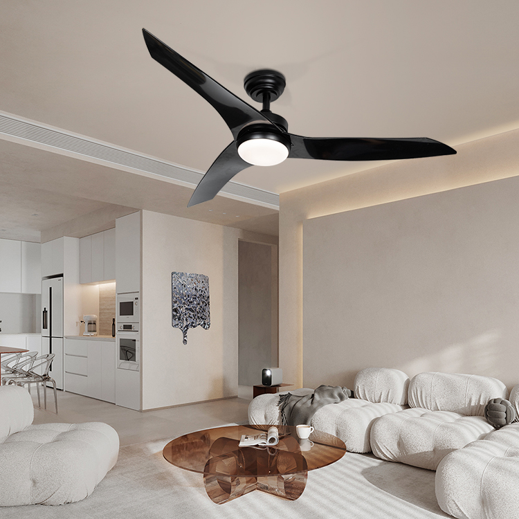 Hot sale Modern Simple Style Electrical ABS Blades Iron Ceiling Fan With LED Light