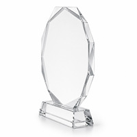 Plaque de récompense en cristal octogonal gravée au laser personnalisée HBL, trophée en cristal transparent vierge pour souvenir d'entreprise