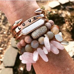 Conjunto de pulsera con cuentas de cuarzo y amatista Natural para mujer, <span class=keywords><strong>Set</strong></span> de joyería con cuentas y borlas de diseño bohemio para verano - Product Image 4