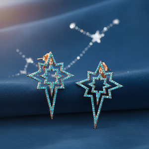 Pole Star Design <b>Ear</b> Jackets <b>Earring</b> North Star <b>Earring</b> Turkish Wholesale Handcrafted 925 Sterling Silver Jewelry - Product Image 3