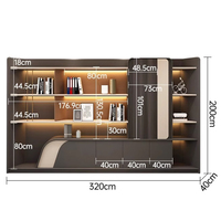 Bureau de direction, bureau de patron de luxe avec design moderne et éclairage LED