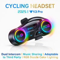 Casque Intercom Moto 5.4 avec Portée 500M pour 2 Motards, Partage de Musique, Mixage Audio, IPX6, Double Téléphone, Réponse Automatique
