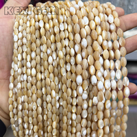 Eau de mer brune Trochus coquille nacre perles de riz brin 3*5mm 4*8mm 6*20mm fabrication de bijoux Bracelet collier boucle d'oreille