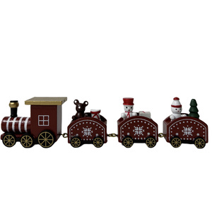 Trenino di <span class=keywords><strong>Natale</strong></span> in Legno Rosso a Quattro Sezioni, Giocattolo per <span class=keywords><strong>Bambini</strong></span> con Babbo <span class=keywords><strong>Natale</strong></span> e Orso - Product Image 2