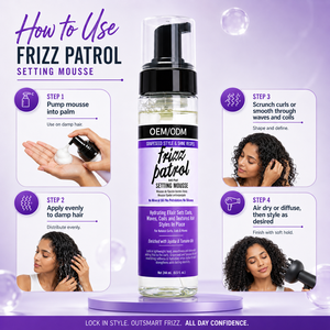 Mousse Definidora de Rizos Orgánica OEM ODM, Fijación Fuerte, Control del Frizz para Rizos Naturales, Ondas, Espirales y Cabello Texturizado, Marca Privada - Product Image 2