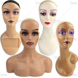 Cabeza de maniquí femenina realista con busto de cabeza de Maniquí de exhibición de hombro para pelucas Accesorios de belleza de maquillaje que muestran - Product Image 6