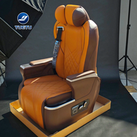 Siège de capitaine exécutif modifié pour Sprinter W910, siège MPV en cuir matelassé diamanté orange avec repose-pieds